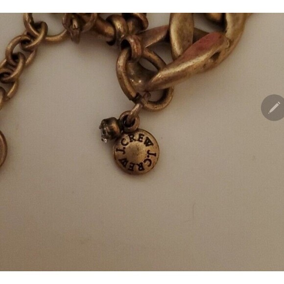 J. Crew Flower Statement Necklace Red Wood Crystal Runway Bold Massive Chunky - Picture 3 of 3